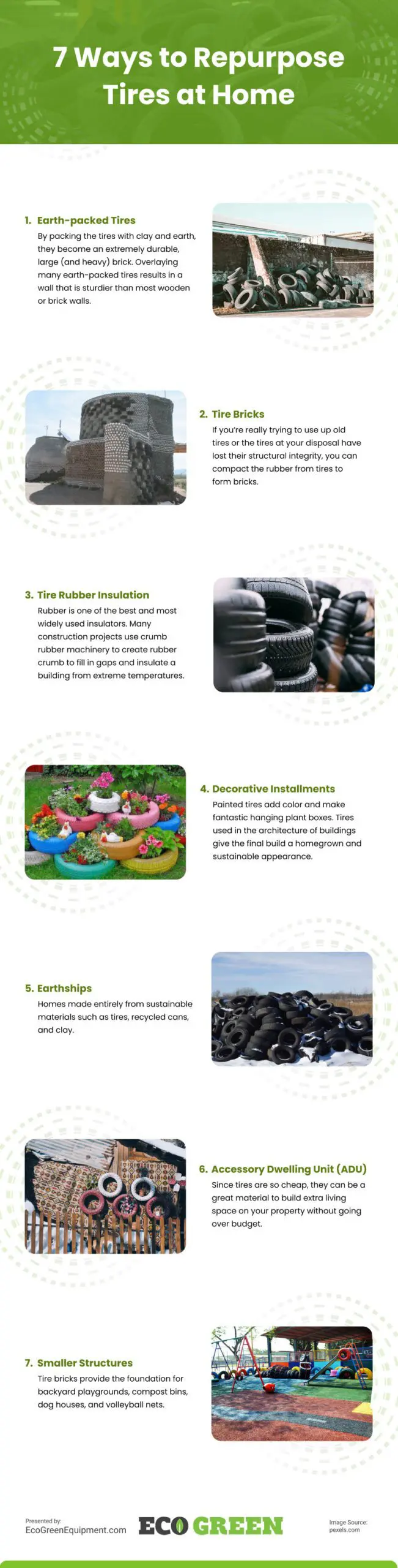 7 Ways To Repurpose Tires at Home Infographic 7 Ways To Repurpose Tires at Home Infographic