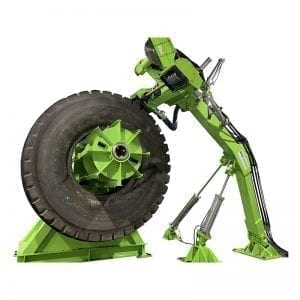 Mining tire rubber removal equipment