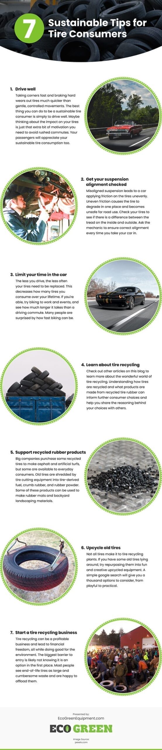 7 Sustainable tips for Tire Consumers Infographic
