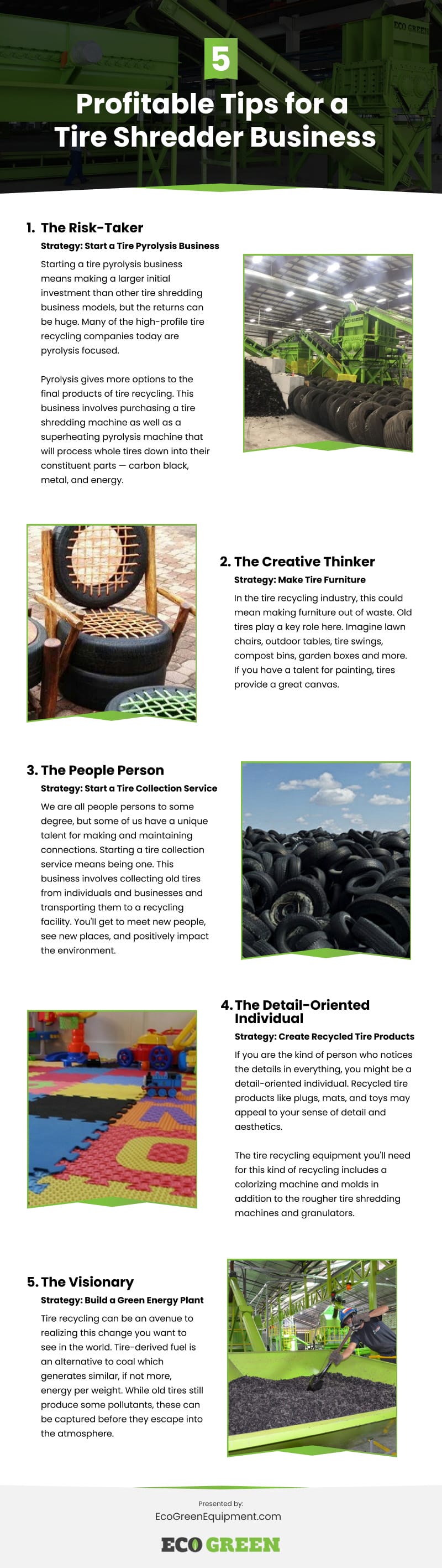 5 Profitable Tips for a Tire Shredder Business Infographic